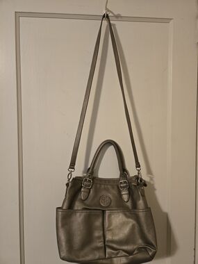 Relic Metallic Gray Shoulder Bag with Removable Strap